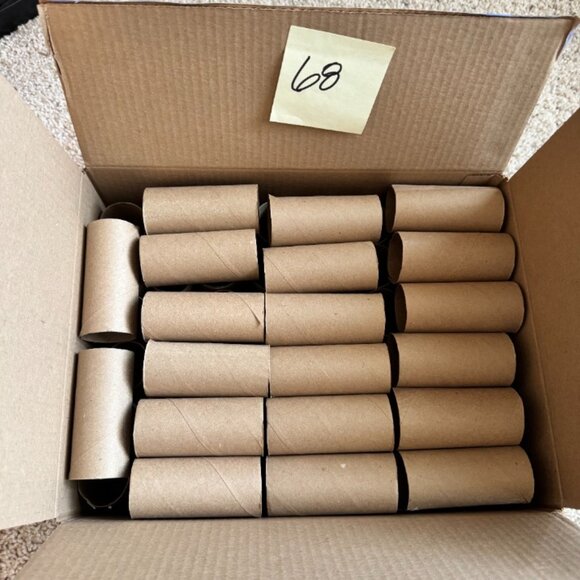 68 Empty Toilet Paper Rolls Cardboard Tubes Arts & Crafts School Project - Picture 2 of 3